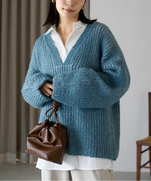 ヨーロッパ vintage オーバーサイズ　レザー　編み込み　ニット トップス ヨーロッパ vintage オーバーサイズレザー編み込みニット トップス