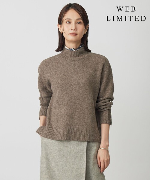J.PRESS Ladies(J.プレス レディス)の「【WEB限定】YAK BLEND ハイネック ニット(ニット/セーター・レディース・ライトグレー系/ブラウン系/ベージュ系/ライトグリーン系・SMALL)」の1枚目の写真