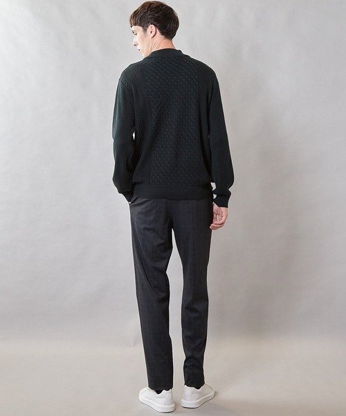 UNION STATION（ユニオンステーション）の「【ウォッシャブル素材】モックネックハイゲージ ウール混ニット（ニット/セーター・メンズ・マスタード/ブラック/グリーン/ホワイト・L/M/LL）」の16枚目の写真