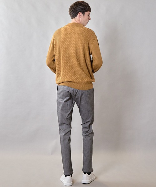 UNION STATION（ユニオンステーション）の「【ウォッシャブル素材】モックネックハイゲージ ウール混ニット（ニット/セーター・メンズ・マスタード/ブラック/グリーン/ホワイト・L/M/LL）」の22枚目の写真
