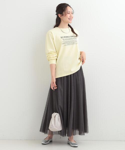 SHOO・LA・RUE（シューラルー）の「【洗濯機可】セレモニーからデイリーまで ふんわり軽やか チュールギャザースカート（スカート・レディース・ライトベージュ/ブラック/グレー系その他・00）」の22枚目の写真