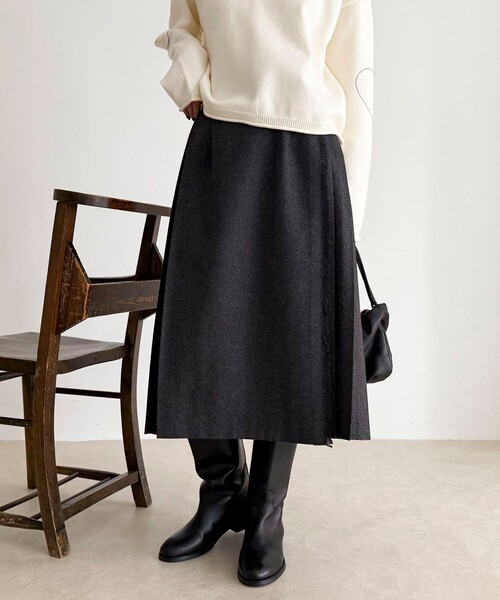 fredy emue（フレディエミュ）の「【O’NEIL OF DUBLIN/オニールオブダブリン】ミディ丈スカート（スカート・レディース・チャコールグレー/ピンク系その他・38）」の8枚目の写真