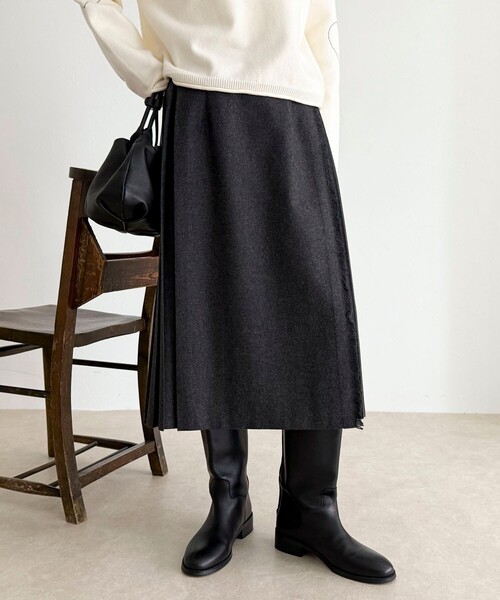 fredy emue（フレディエミュ）の「【O’NEIL OF DUBLIN/オニールオブダブリン】ミディ丈スカート（スカート・レディース・チャコールグレー/ピンク系その他・38）」の10枚目の写真