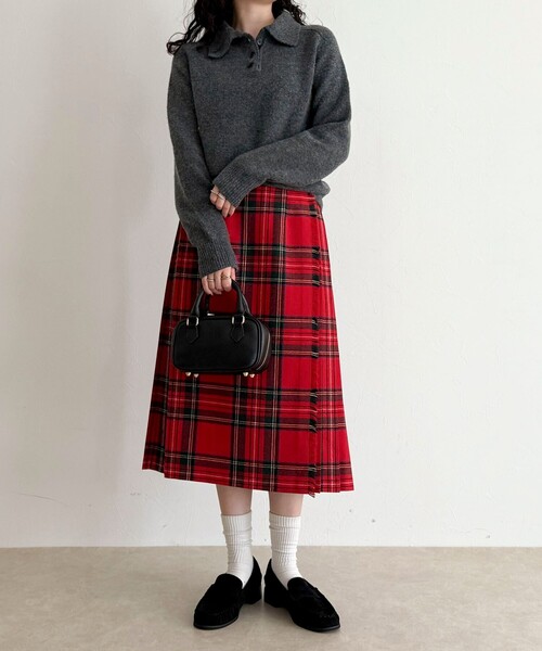 fredy emue（フレディエミュ）の「【O’NEIL OF DUBLIN/オニールオブダブリン】ミディ丈スカート（スカート・レディース・チャコールグレー/ピンク系その他・38）」の22枚目の写真