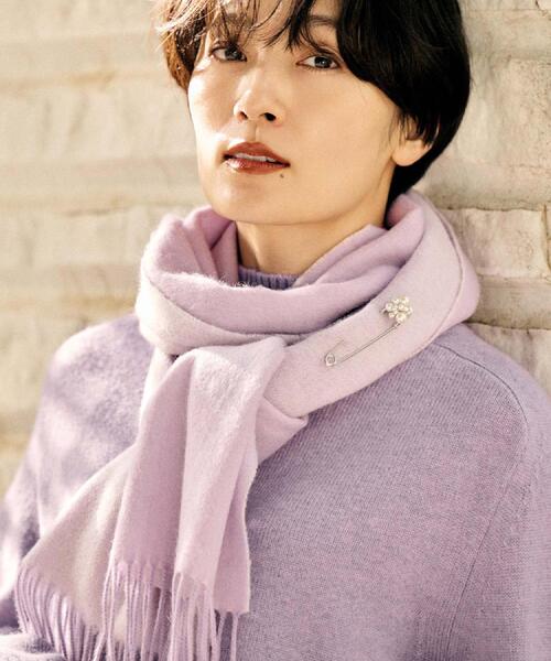 UNTITLED（アンタイトル）の「ウールリバーマフラー（ストール/ショール・レディース・ベージュ系その他7/パープル系1/グレー系8・99）」の4枚目の写真