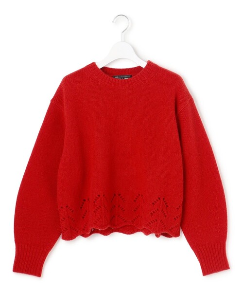 セール】レーシーヘムデザイン パフスリーブ ニット（ニット/セーター