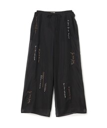 メッセージエンブロイダリー ドローストリングパンツ