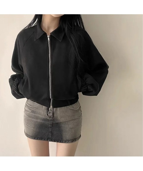 Ritzy（リッツィー）の「スエード調素材 フルジッパー仕様 ブルゾン（ブルゾン・レディース・カーキ/ブラック/グレー・M/L）」の17枚目の写真