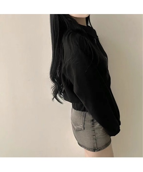 Ritzy（リッツィー）の「スエード調素材 フルジッパー仕様 ブルゾン（ブルゾン・レディース・カーキ/ブラック/グレー・M/L）」の20枚目の写真