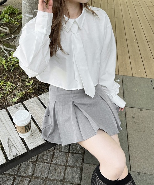 Flugge（フラッジー）の「プリーツミニスカート（スカート・レディース・グレー/ブラック・FREE）」の3枚目の写真