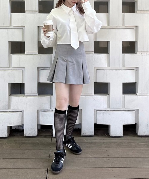 Flugge（フラッジー）の「プリーツミニスカート（スカート・レディース・グレー/ブラック・FREE）」の9枚目の写真