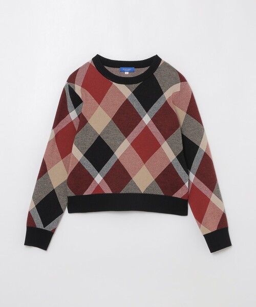 Burberryブルーレーベル ブラック×チェック ニットセーター 38 BURBERRY BLUE LABEL バーバリーブルーレーベル ニット セーター 黒 38