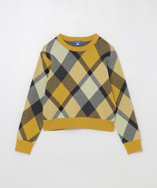 クレストブリッジチェックウーリージャカードプルオーバー（ニット