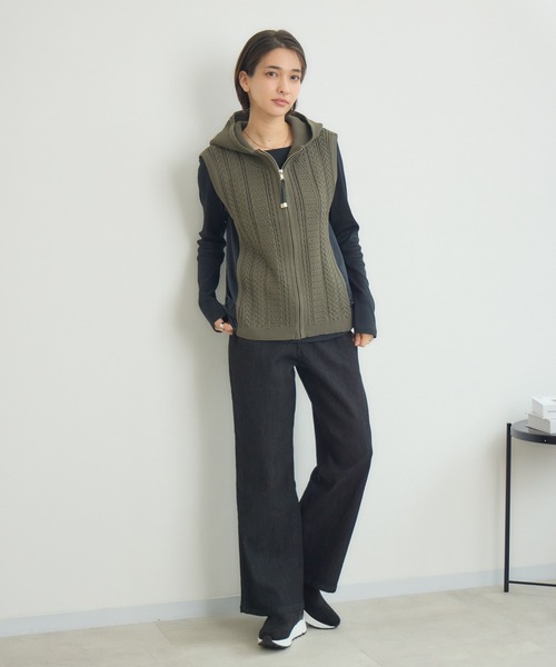 KATHARINE ROSS(キャサリンロス)の「【PILLINI/ピリーニ】ケーブルドッキングベスト(ベスト・レディース・ブラック/カーキ・MEDIUM)」の18枚目の写真