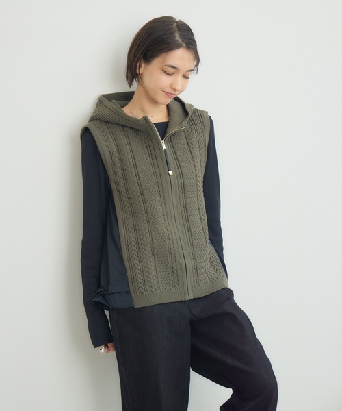 KATHARINE ROSS(キャサリンロス)の「【PILLINI/ピリーニ】ケーブルドッキングベスト(ベスト・レディース・ブラック/カーキ・MEDIUM)」の14枚目の写真