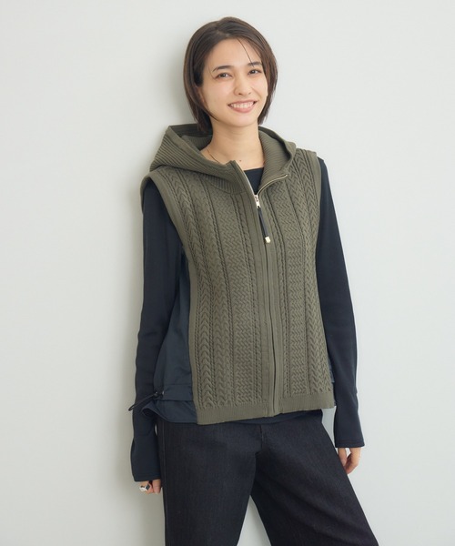KATHARINE ROSS(キャサリンロス)の「【PILLINI/ピリーニ】ケーブルドッキングベスト(ベスト・レディース・ブラック/カーキ・MEDIUM)」の13枚目の写真