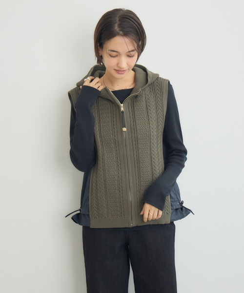 KATHARINE ROSS(キャサリンロス)の「【PILLINI/ピリーニ】ケーブルドッキングベスト(ベスト・レディース・ブラック/カーキ・MEDIUM)」の12枚目の写真