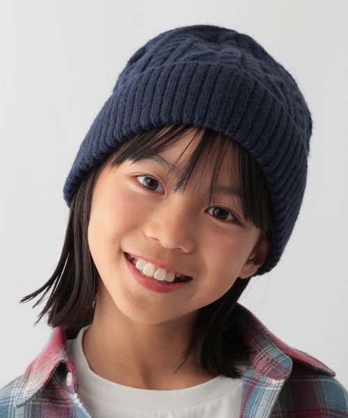 FOUND GOOD（ファウンドグッド）の「K/ケーブルニットキャップ（キャップ・キッズ・グレー系5/ネイビー・FREE）」の2枚目の写真