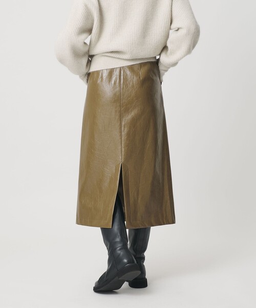 BEAUTY&YOUTH UNITED ARROWS（ビューティーアンドユースユナイテッドアローズ）の「レザーライク Aラインスカート（スカート・レディース・ワイン/オリーブ・M/S）」の6枚目の写真