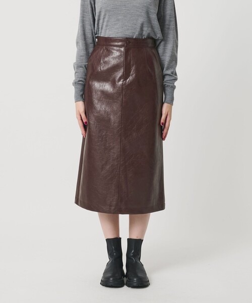 BEAUTY&YOUTH UNITED ARROWS（ビューティーアンドユースユナイテッドアローズ）の「レザーライク Aラインスカート（スカート・レディース・ワイン/オリーブ・M/S）」の9枚目の写真