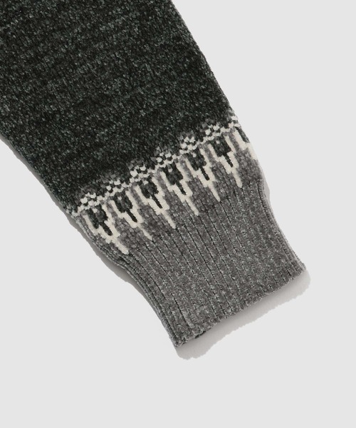 NAVY(ネイビー)の「NAVY トロリ求心柄モールニットプルオーバー(ニット/セーター・メンズ・グレイッシュベージュ/モカ/ネイビー/スミクロ・XL/L/M/S)」の15枚目の写真