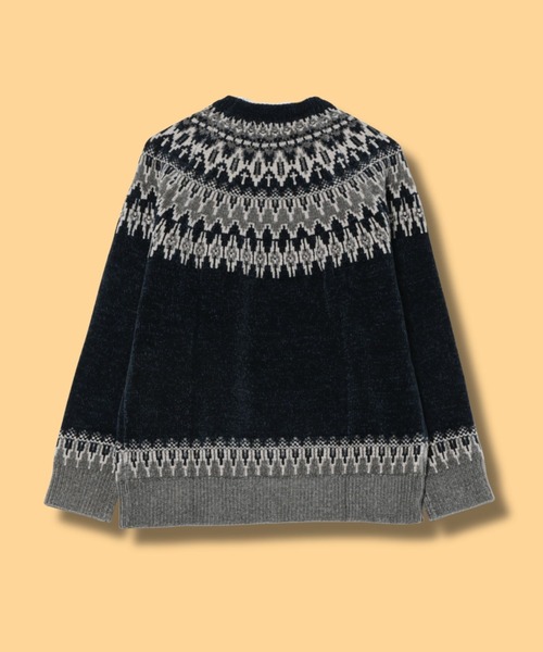 NAVY(ネイビー)の「NAVY トロリ求心柄モールニットプルオーバー(ニット/セーター・メンズ・グレイッシュベージュ/モカ/ネイビー/スミクロ・XL/L/M/S)」の21枚目の写真