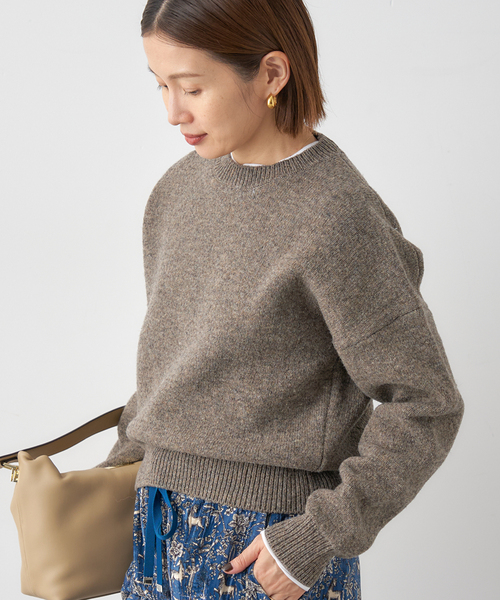 IENA(イエナ)の「イタリアンラムクループルオーバー(ニット/セーター・レディース・ブラウン系その他/ピンク・FREE)」の5枚目の写真