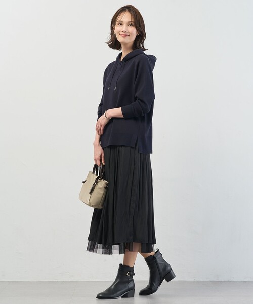 J.PRESS Ladies(J.プレス レディス)の「Smooth ニット パーカー(ニット/セーター・レディース・ライトグレー系/サックスブルー系/ピンク系/ネイビー系・SMALL)」の9枚目の写真