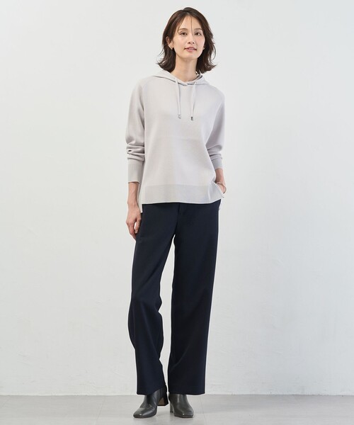 J.PRESS Ladies(J.プレス レディス)の「Smooth ニット パーカー(ニット/セーター・レディース・ライトグレー系/サックスブルー系/ピンク系/ネイビー系・SMALL)」の10枚目の写真
