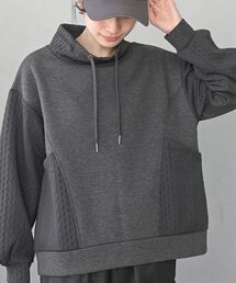 rps | ふくれジャガード×無地切り替えプチハイネックプルオーバー(スウェット)