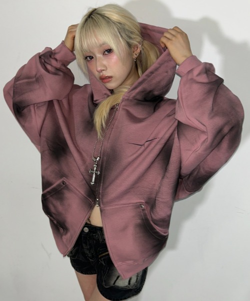 A'GEM/9 × .kom 『ARULE/アルール』Spray Zip Hoodie/スプレージップ