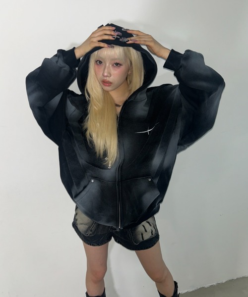 A'GEM/9 × .kom 『ARULE/アルール』Spray Zip Hoodie/スプレージップ