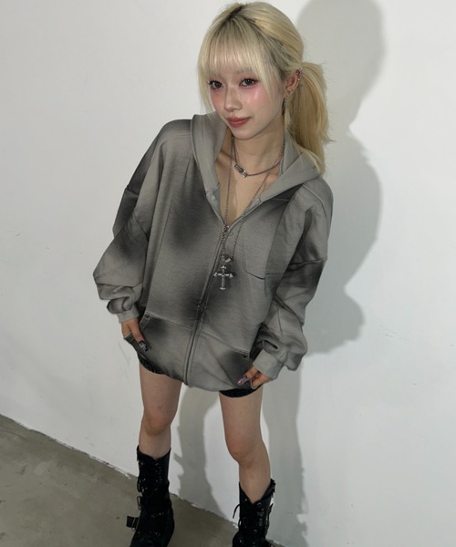 ♡アル♡ A'GEM/9 × .kom 『ARULE/アルール』Spray Zip Hoodie/スプレー