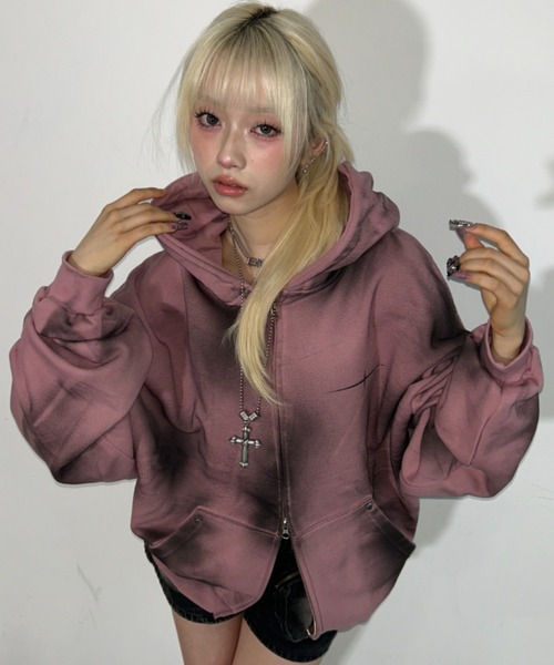 A'GEM/9 × .kom 『ARULE/アルール』Spray Zip Hoodie/スプレージップ