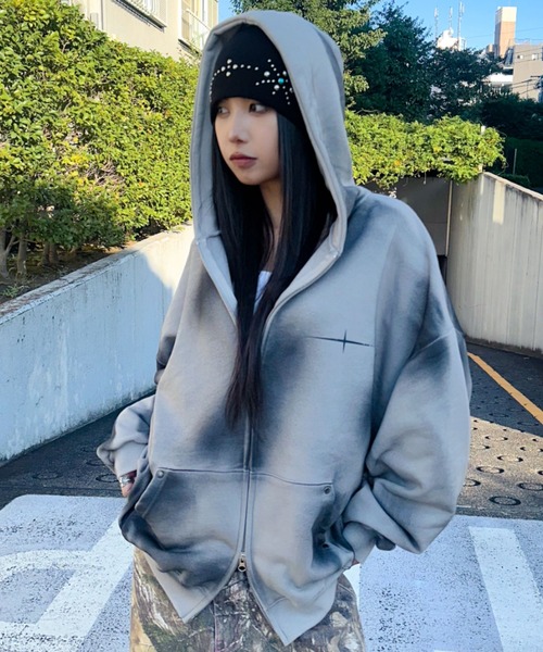 A'GEM/9 × .kom 『ARULE/アルール』Spray Zip Hoodie/スプレージップ