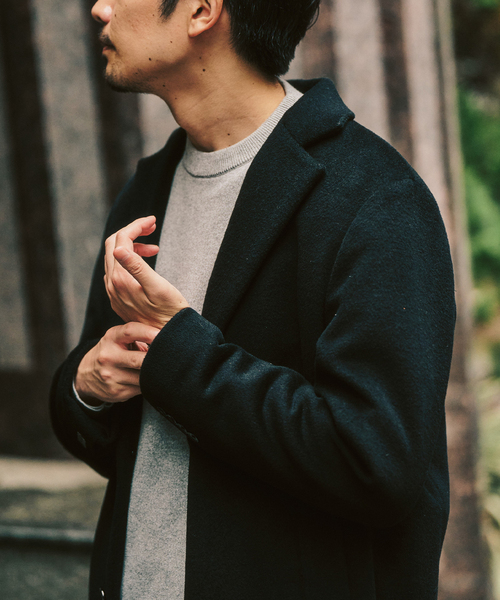 417 EDIFICE（フォーワンセブンエディフィス）の「ウールミックスチェスターコート（チェスターコート・メンズ・ブラック/グレー/ネイビー・SMALL/MEDIUM/LARGE）」の4枚目の写真