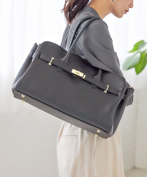 MILOS(ミロス)の「【SHIPS別注】MILOS: 金具付き ベルト トート M(トートバッグ・レディース・ブラック/ナチュラル・ONE SIZE)」の16枚目の写真