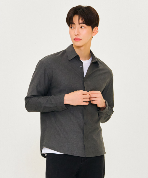 CHASECULT(チェイスカルト)の「メンズ フランネルシャツ-グレー(ビジネスシャツ・メンズ・ダークグレー・100/95/105)」の5枚目の写真
