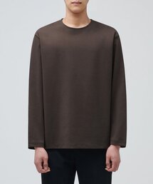 フォンテクルーネック長袖Tシャツ[ダークブラウン]