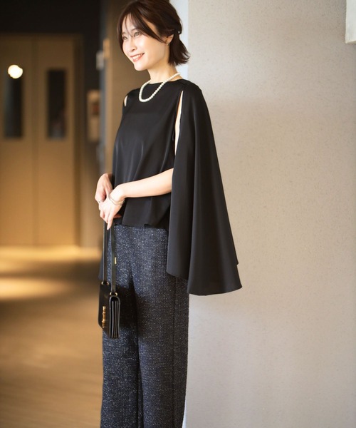 Ehre style(エーレスタイル)の「「新」ジャージツイード 楽映えが叶う MADEINJAPAN(スラックス・レディース・ブラック・L/M)」の19枚目の写真