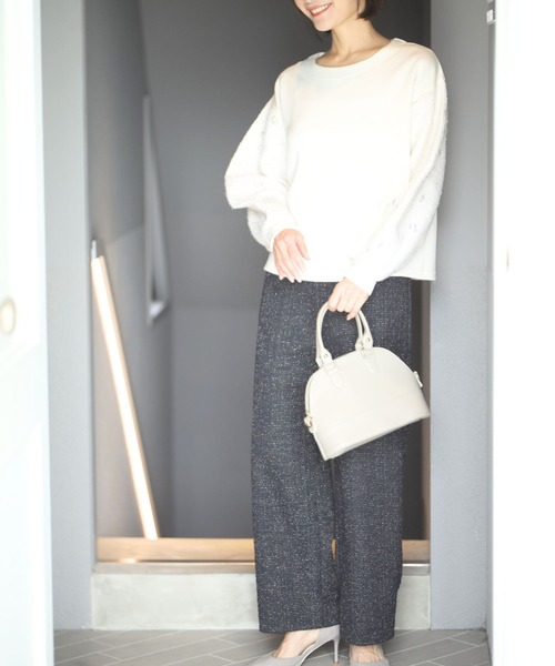 Ehre style(エーレスタイル)の「「新」ジャージツイード 楽映えが叶う MADEINJAPAN(スラックス・レディース・ブラック・L/M)」の20枚目の写真