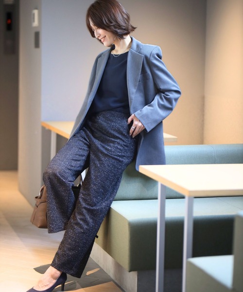 Ehre style(エーレスタイル)の「「新」ジャージツイード 楽映えが叶う MADEINJAPAN(スラックス・レディース・ブラック・L/M)」の21枚目の写真