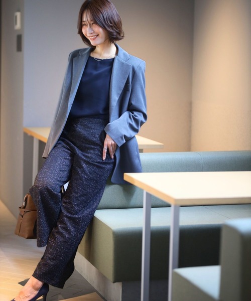 Ehre style(エーレスタイル)の「「新」ジャージツイード 楽映えが叶う MADEINJAPAN(スラックス・レディース・ブラック・L/M)」の12枚目の写真