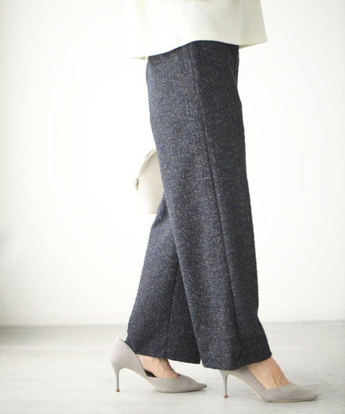 Ehre style(エーレスタイル)の「「新」ジャージツイード 楽映えが叶う MADEINJAPAN(スラックス・レディース・ブラック・L/M)」の18枚目の写真