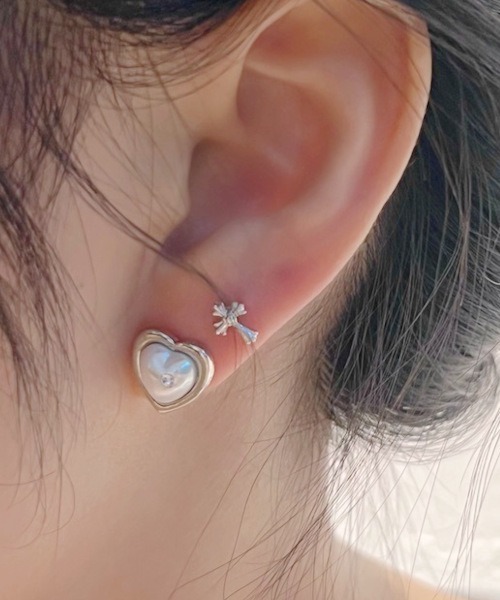 MASHIRO（マシロ）の「【MASHIRO】クロスハートミックスモチーフピアス8点セット(MA/EK467)（ピアス（両耳用）・レディース・シルバー・FREE）」の3枚目の写真