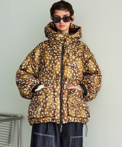MAISON SPECIAL(メゾンスペシャル)の「Reversible Printed Down Coat/リバーシブルプリントダウン(ダウンジャケット/コート・レディース・ブラック/ブラウン・FREE)」の18枚目の写真