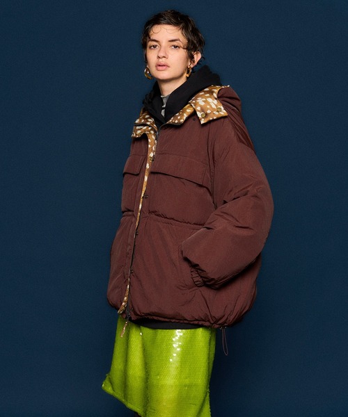 MAISON SPECIAL(メゾンスペシャル)の「Reversible Printed Down Coat/リバーシブルプリントダウン(ダウンジャケット/コート・レディース・ブラック/ブラウン・FREE)」の21枚目の写真