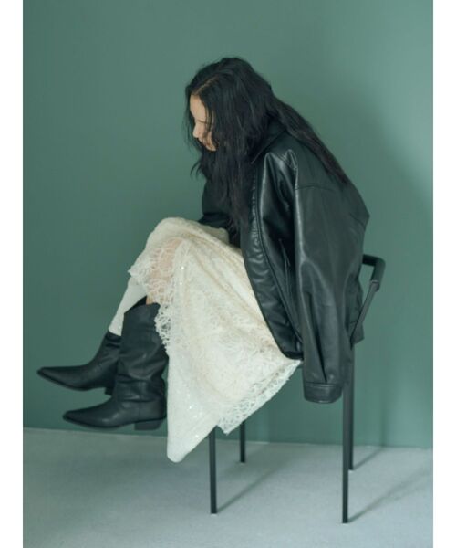 Ungrid（アングリッド）の「ポケットデザインフェイクレザーブルゾン（ブルゾン・レディース・ブラック/ブラウン・FREE）」の4枚目の写真