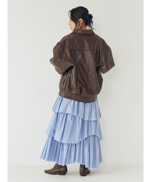 Ungrid（アングリッド）の「ポケットデザインフェイクレザーブルゾン（ブルゾン・レディース・ブラック/ブラウン・FREE）」の12枚目の写真