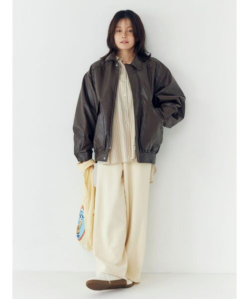 Ungrid（アングリッド）の「ポケットデザインフェイクレザーブルゾン（ブルゾン・レディース・ブラック/ブラウン・FREE）」の13枚目の写真